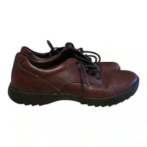 Born Oxford Brown Leather Lace Up Women’s 7.5M Low Heel W24376